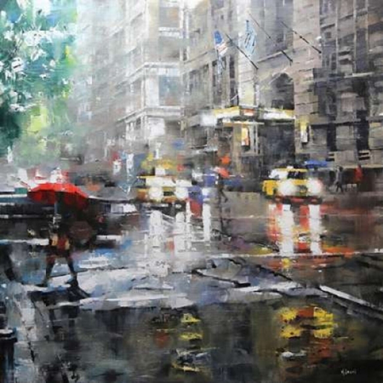Manhattan Red Umbrella Poster Print by Mark Lague - Item # VARPDXL827D